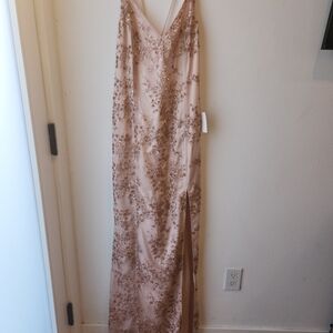 Elegant Pink Sequin Gown
